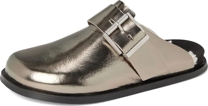 AllSaints Eris Mule Women's Flat Shoes Gunmetal Grey : 8 M, Suede - Image 5