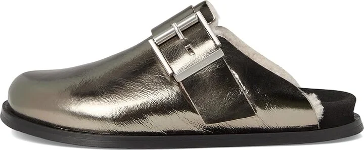 AllSaints Eris Mule Women's Flat Shoes Gunmetal Grey : 8 M, Suede - Image 6
