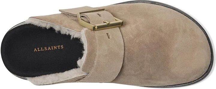 AllSaints Eris Suede Mule Women's Flat Shoes Taupe Grey : 6 M - Image 2