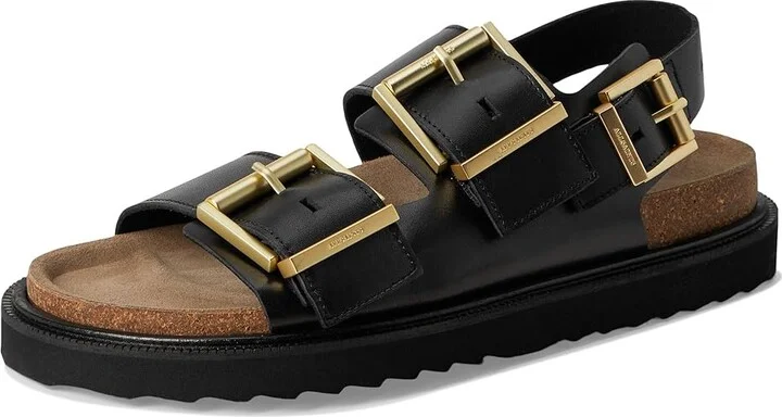 AllSaints Isla Sandal Women's Wedge Shoes Black : 9 M, Leather/Suede - Image 5
