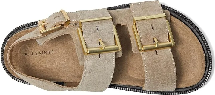 AllSaints Isla Sandal Women's Wedge Shoes Sand Brown : 6 M, Leather/Suede - Image 2