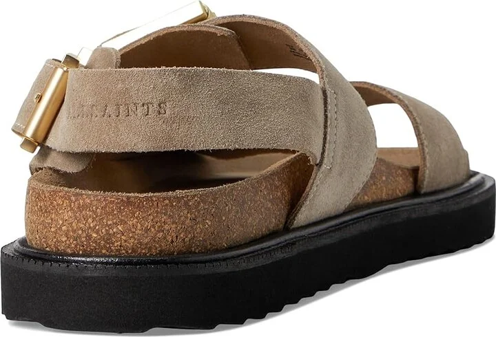 AllSaints Isla Sandal Women's Wedge Shoes Sand Brown : 6 M, Leather/Suede - Image 4
