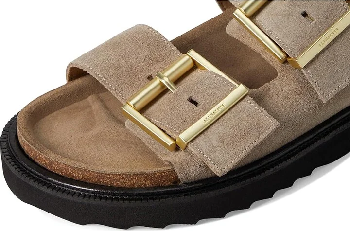 AllSaints Isla Sandal Women's Wedge Shoes Sand Brown : 6 M, Leather/Suede - Image 7