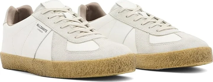 AllSaints Jaimee Low Top Men's Lace-up Boots White/Gum : 10 M, Leather/Suede