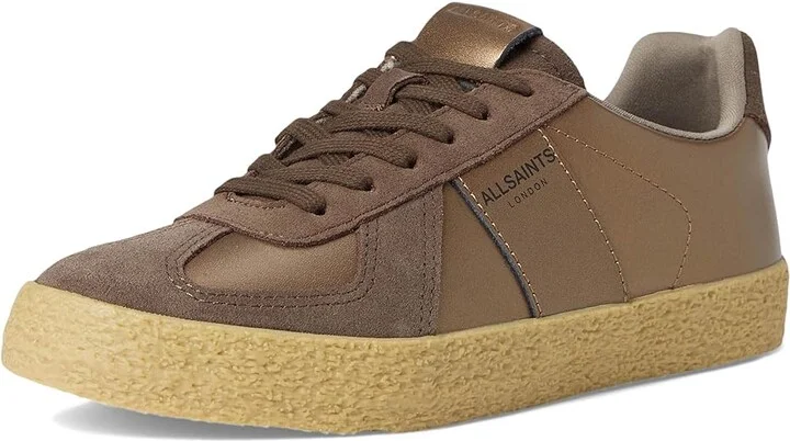 AllSaints Jaimee Met Sneakers Women's Shoes Bronze Brown : 6 M, Leather/Suede - Image 5