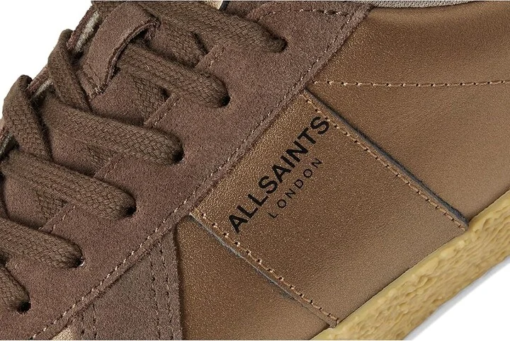 AllSaints Jaimee Met Sneakers Women's Shoes Bronze Brown : 6 M, Leather/Suede - Image 7