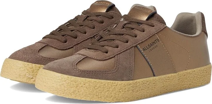 AllSaints Jaimee Met Sneakers Women's Shoes Bronze Brown : 6 M, Leather/Suede