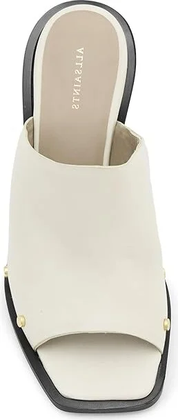 AllSaints Kelly Plexi Mule High Women's Heels Parchment White : 11 M, Leather - Image 2