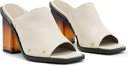 AllSaints Kelly Plexi Mule High Women's Heels Parchment White : 11 M, Leather