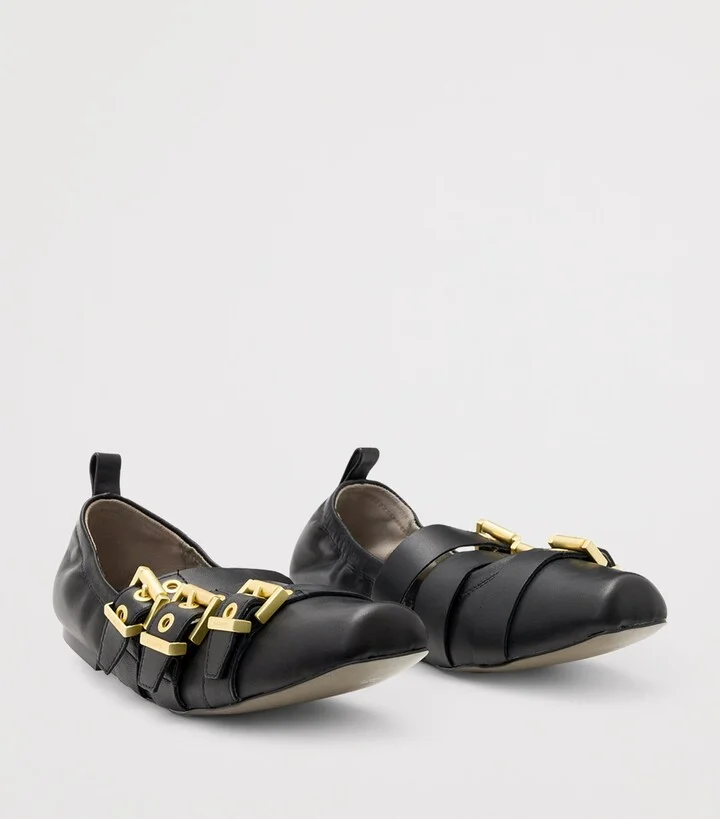 AllSaints Leather Aurora Ballet Flats - Image 2