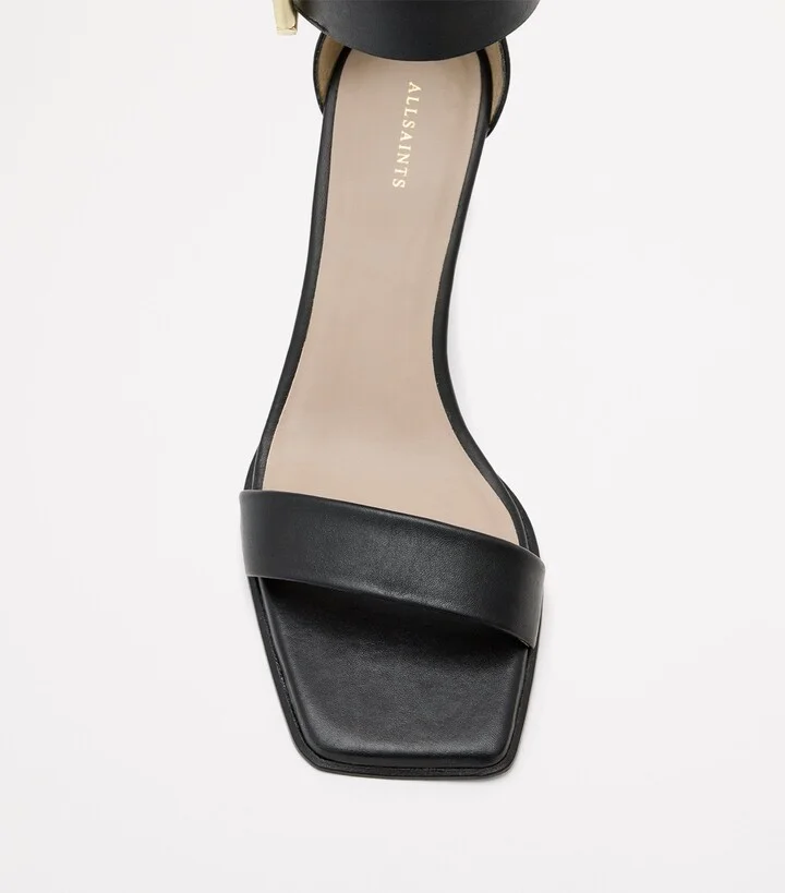 AllSaints Leather Buckled Noir Sandals - Image 4
