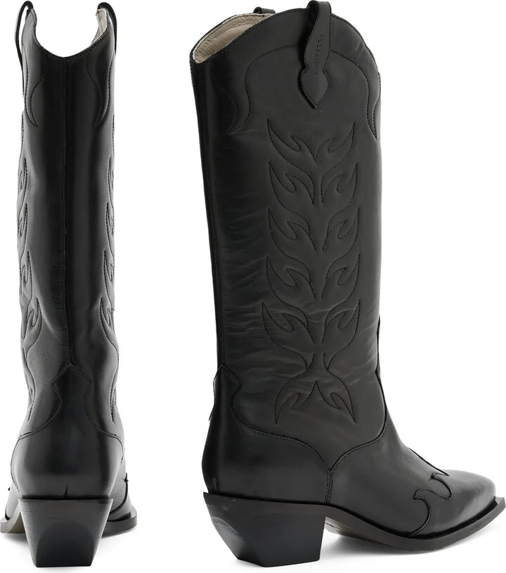 AllSaints Leather Dolly Cowboy Boots 60 - Image 2