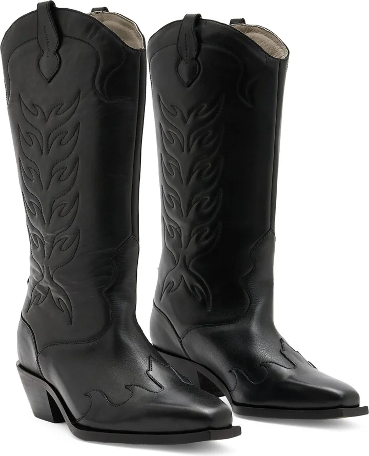 AllSaints Leather Dolly Cowboy Boots 60 - Image 3