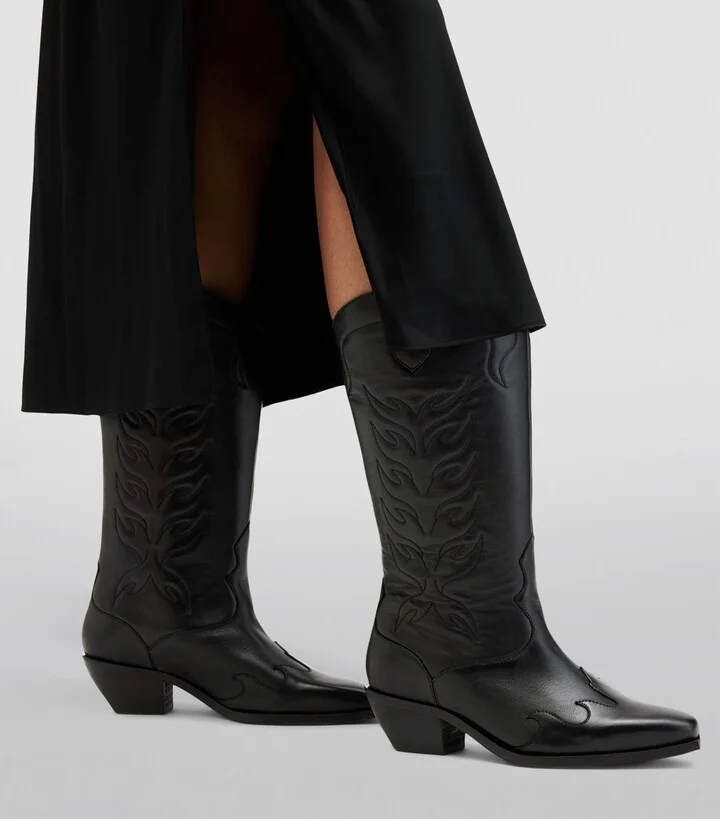 AllSaints Leather Dolly Cowboy Boots 60 - Image 5