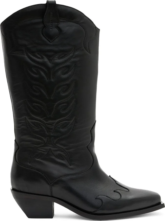 AllSaints Leather Dolly Cowboy Boots 60