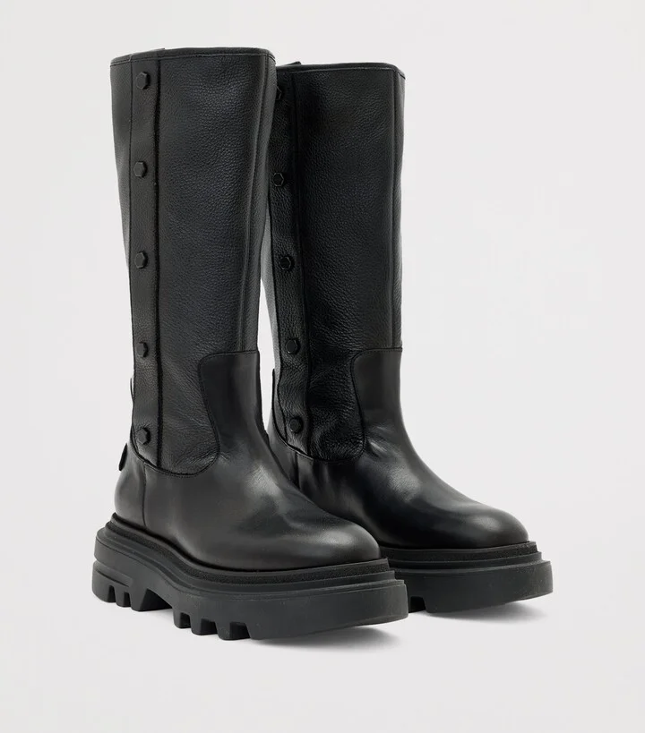 AllSaints Leather Dolly Stud Boots - Image 2