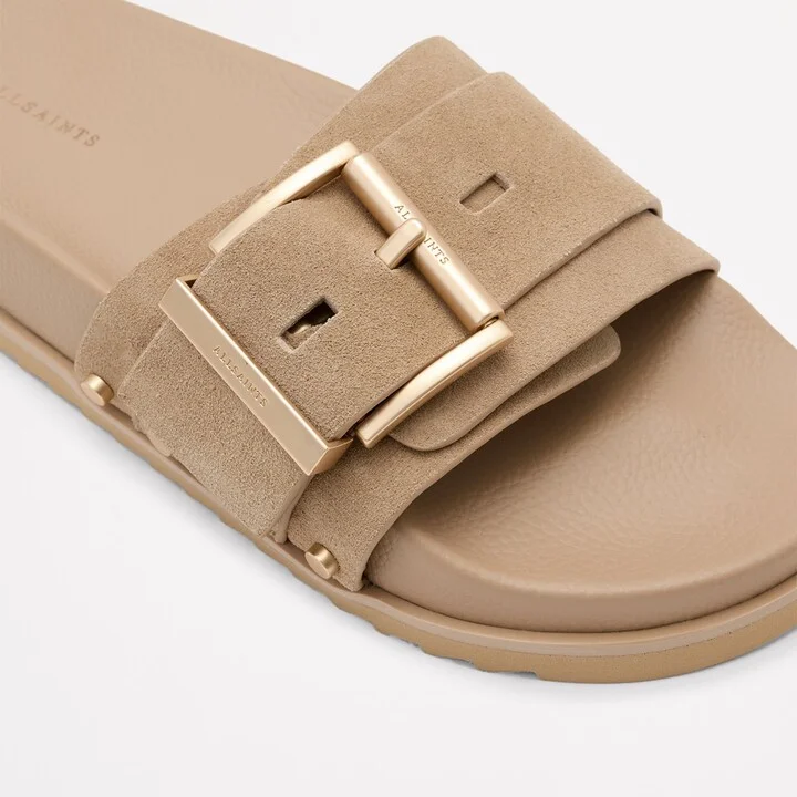 AllSaints Leather Ellie Stud Slides - Image 5