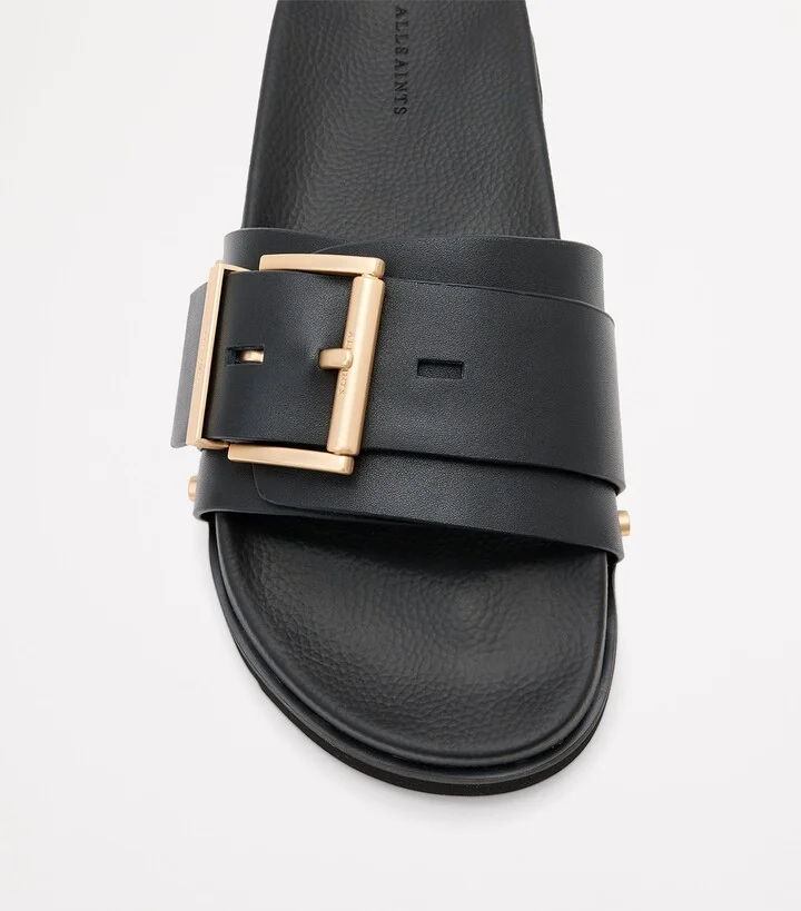 AllSaints Leather Ellie Stud Slides - Image 5