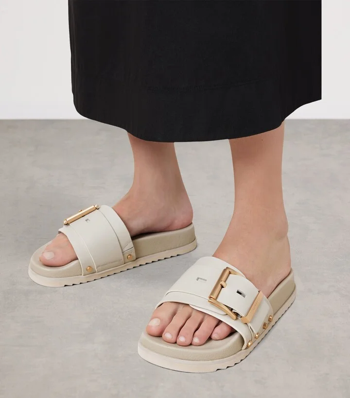 AllSaints Leather Ellie Stud Slides - Image 3