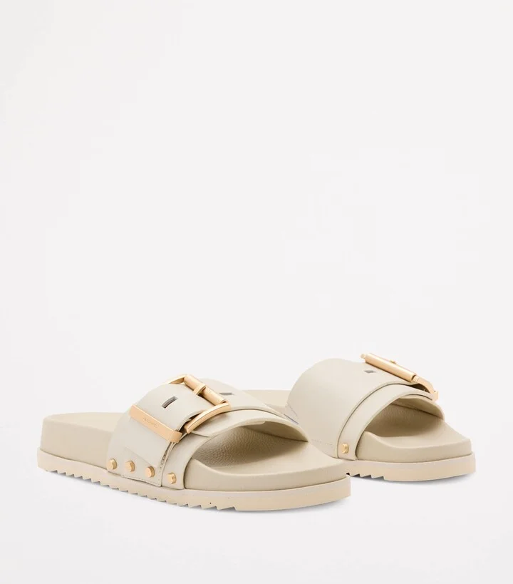 AllSaints Leather Ellie Stud Slides - Image 5