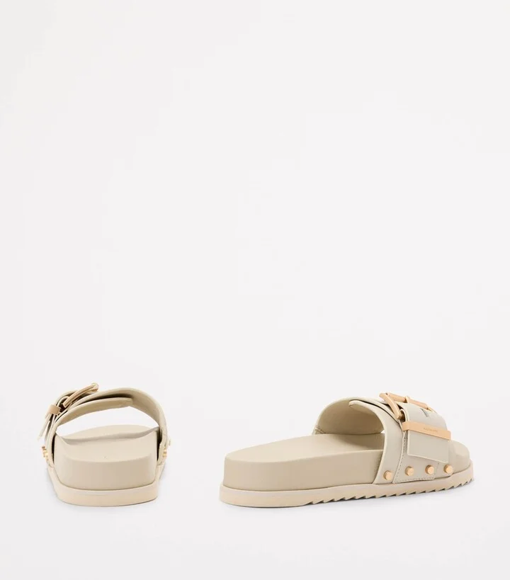 AllSaints Leather Ellie Stud Slides - Image 6