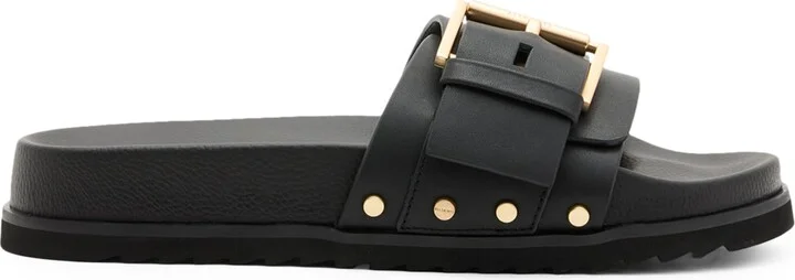 AllSaints Leather Ellie Stud Slides