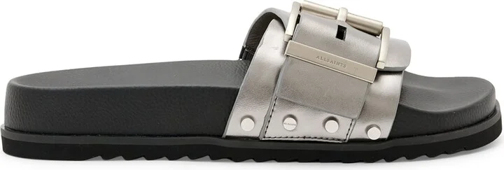 AllSaints Leather Ellie Stud Slides