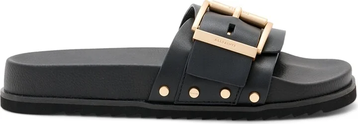 AllSaints Leather Ellie Stud Slides