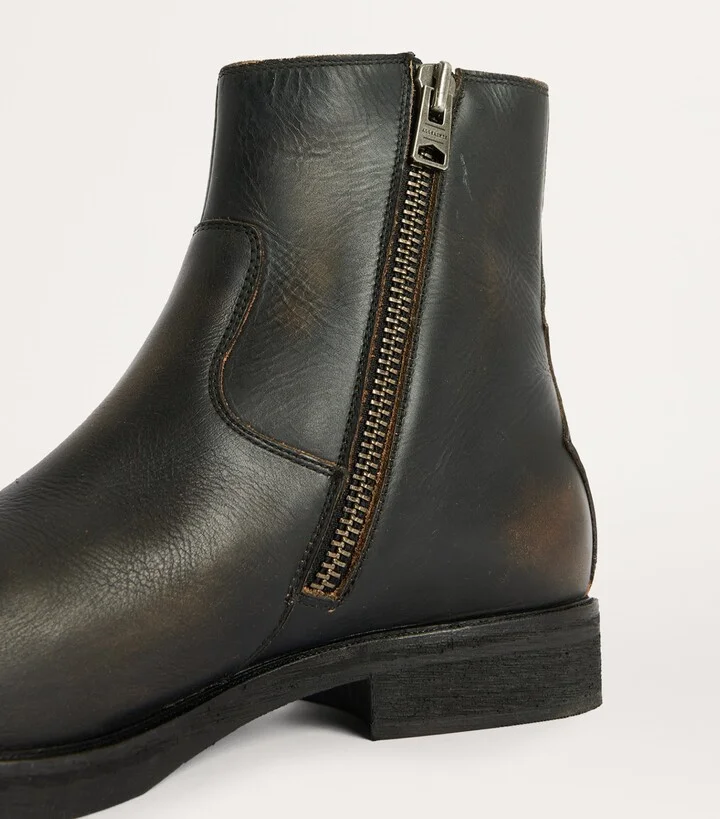 AllSaints Leather Lang Ankle Boots - Image 6
