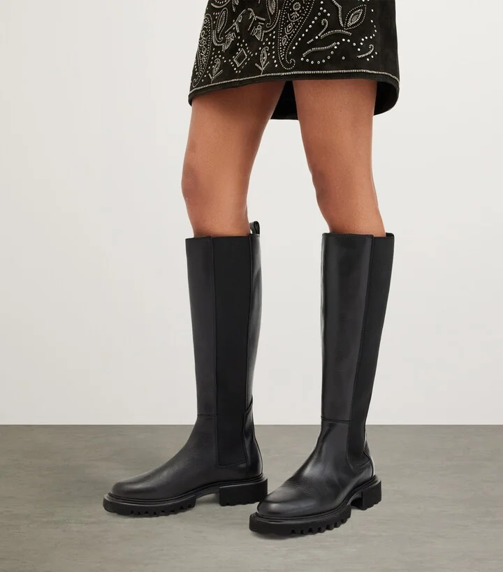 AllSaints Leather Maeve Knee-High Boots - Image 2