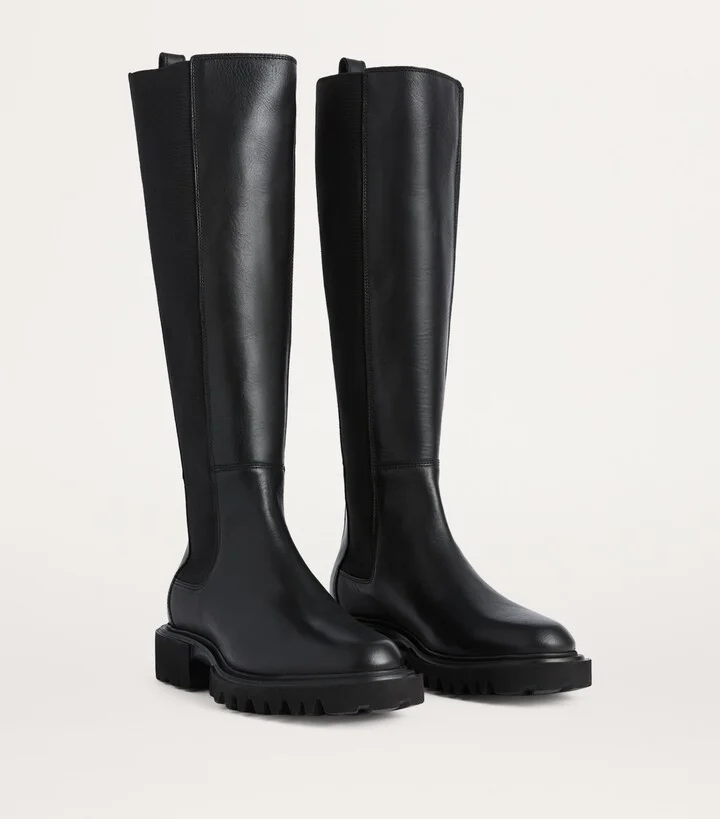 AllSaints Leather Maeve Knee-High Boots - Image 3