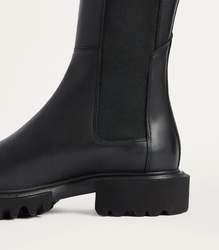 AllSaints Leather Maeve Knee-High Boots - Image 6