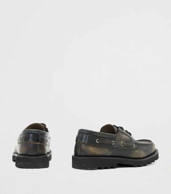AllSaints Leather Skiff Boat Shoes - Image 3