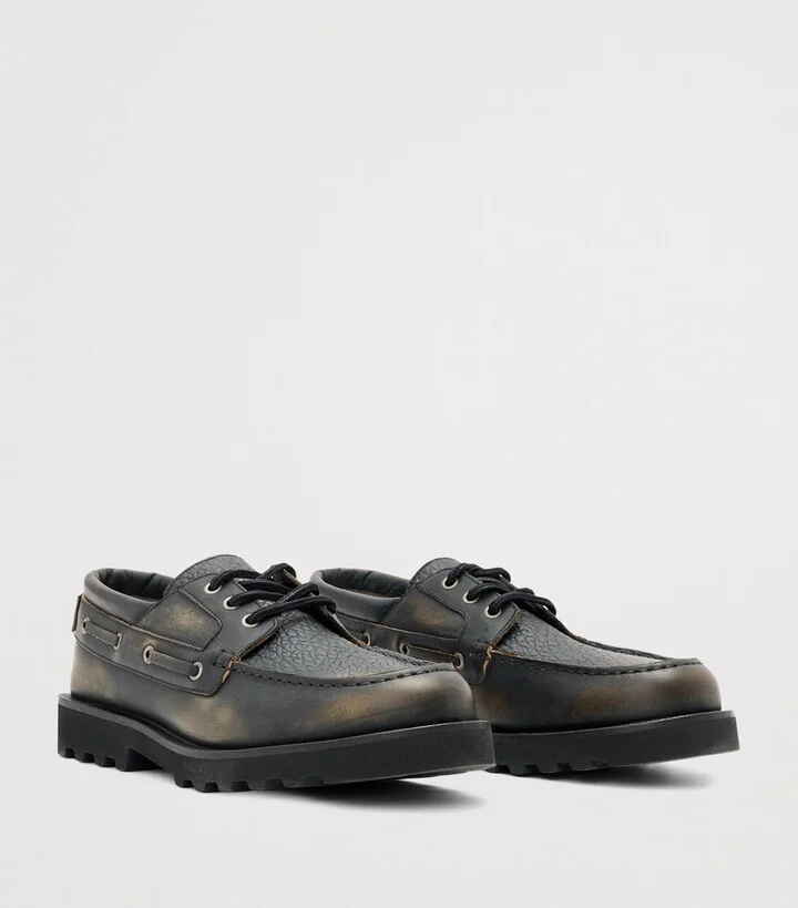 AllSaints Leather Skiff Boat Shoes - Image 4
