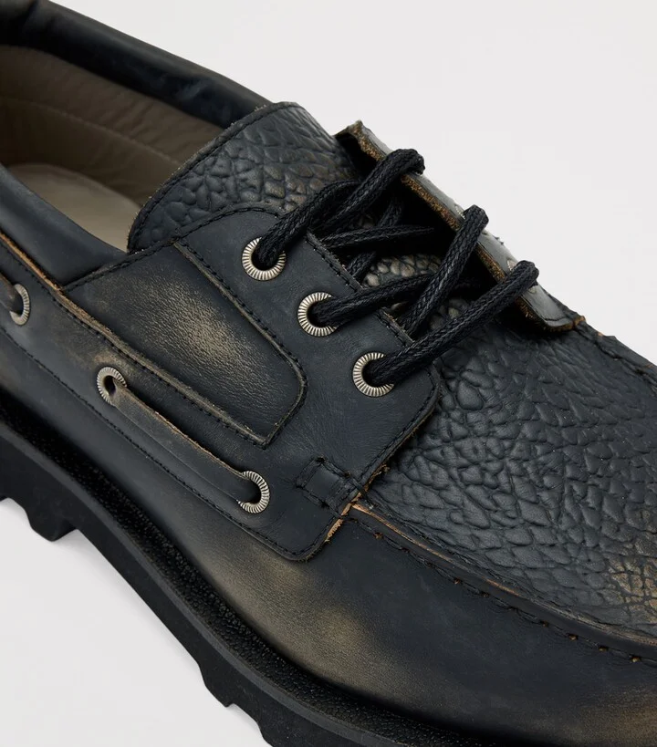 AllSaints Leather Skiff Boat Shoes - Image 5
