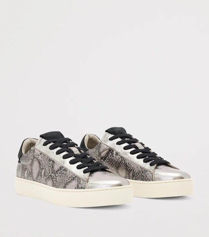 AllSaints Leather Snake-Effect Shana Sneakers - Image 2