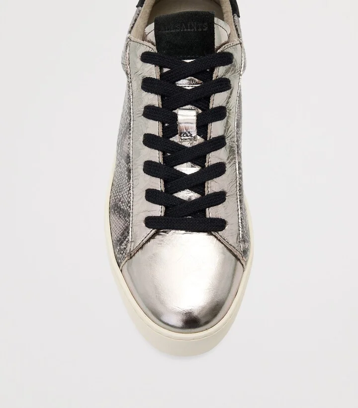 AllSaints Leather Snake-Effect Shana Sneakers - Image 3