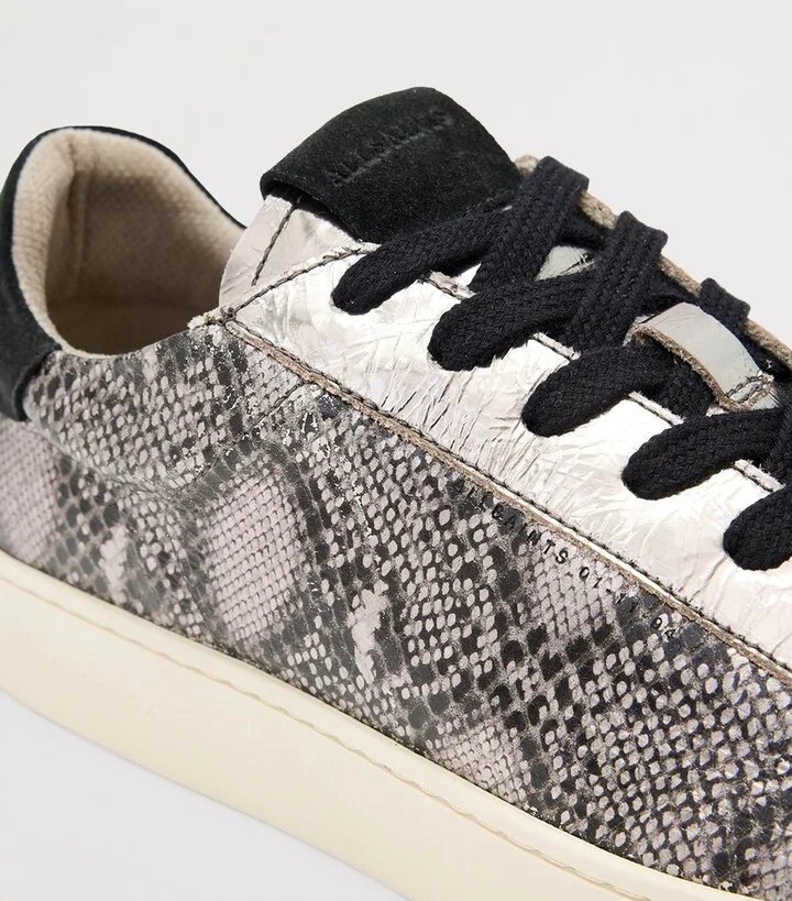 AllSaints Leather Snake-Effect Shana Sneakers - Image 5