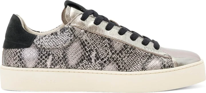 AllSaints Leather Snake-Effect Shana Sneakers