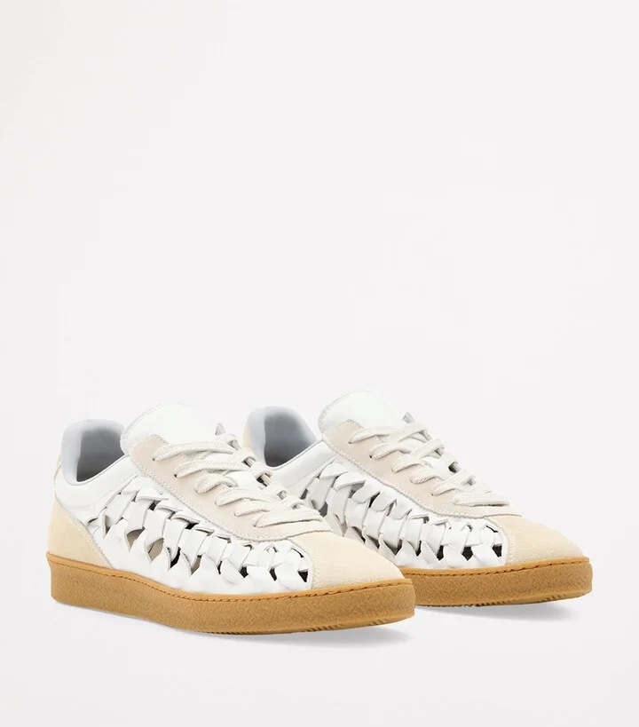 AllSaints Leather-Suede Woven Thelma Sneakers - Image 2