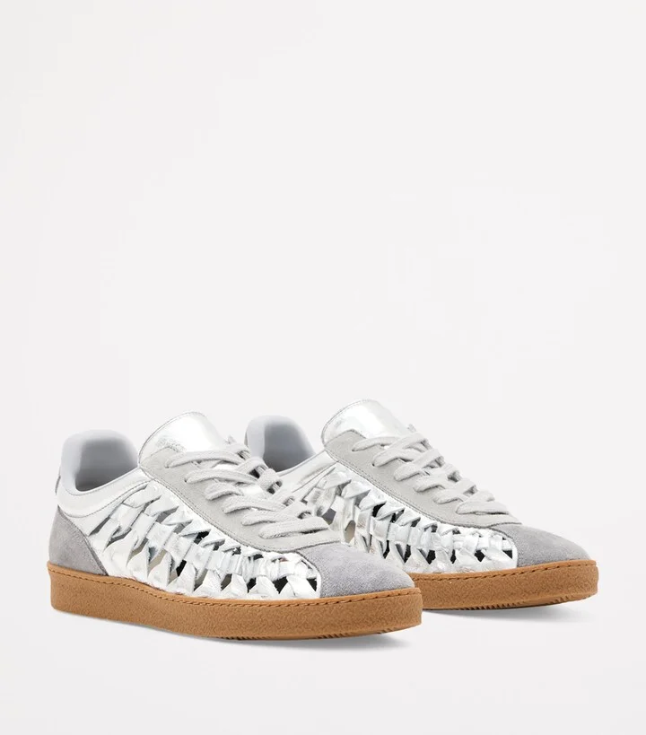 AllSaints Leather-Suede Woven Thelma Sneakers - Image 2