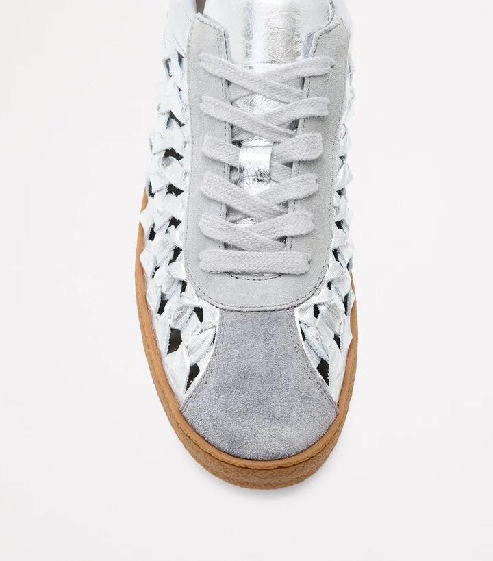 AllSaints Leather-Suede Woven Thelma Sneakers - Image 4