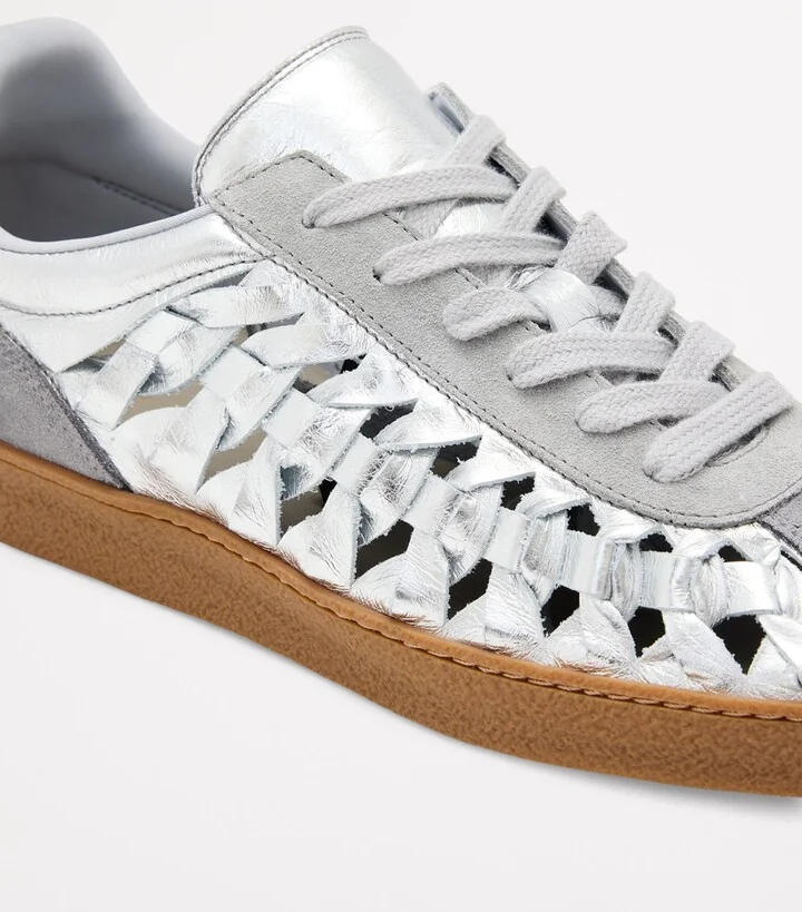 AllSaints Leather-Suede Woven Thelma Sneakers - Image 5