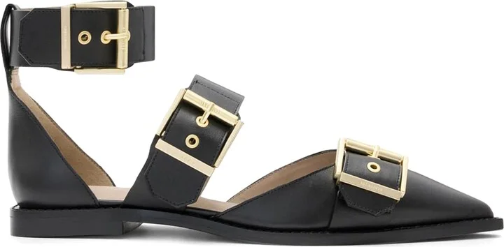 AllSaints Leather Sutton Buckle Flats