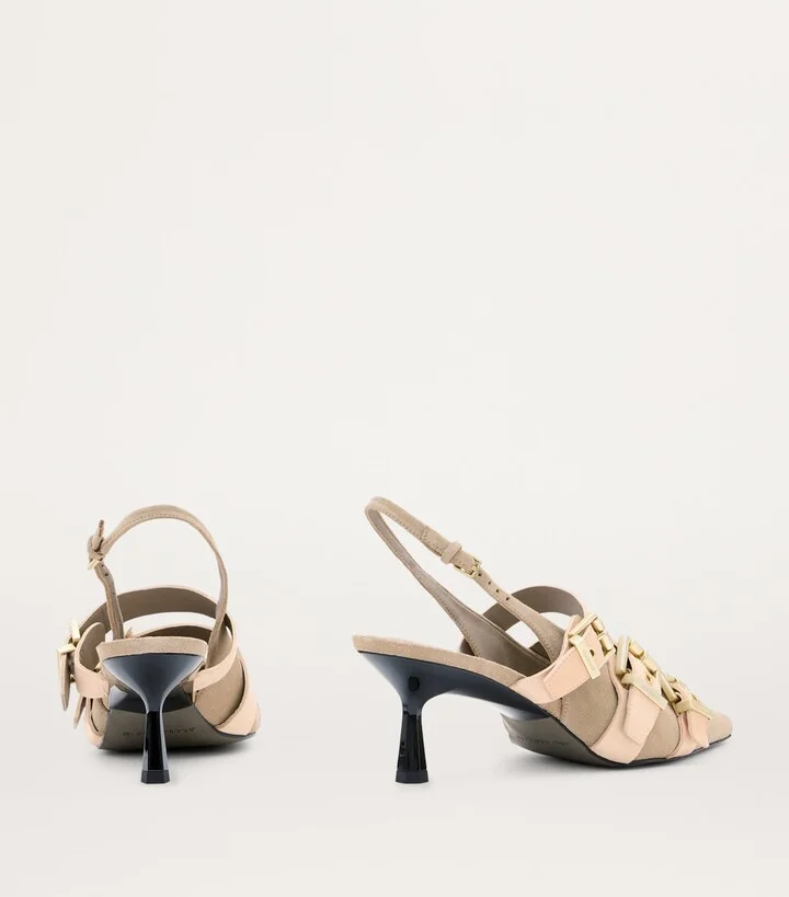 AllSaints Leather Vivian Slingback Pumps 60 - Image 3
