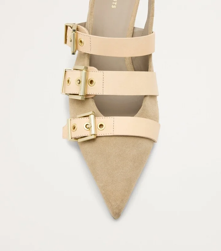 AllSaints Leather Vivian Slingback Pumps 60 - Image 4