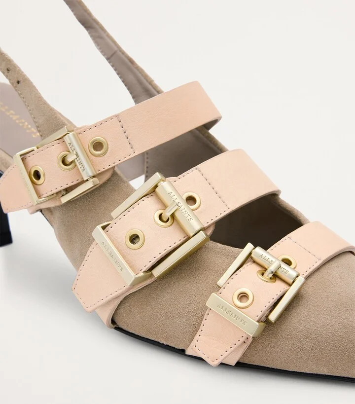 AllSaints Leather Vivian Slingback Pumps 60 - Image 5