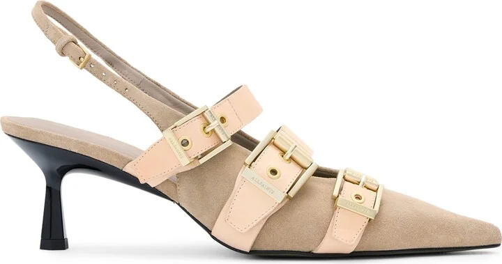 AllSaints Leather Vivian Slingback Pumps 60