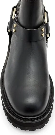 AllSaints Maddie Biker Boots Women's Boots Black/Warm Brass : 7 M, Leather/Rubber - Image 2