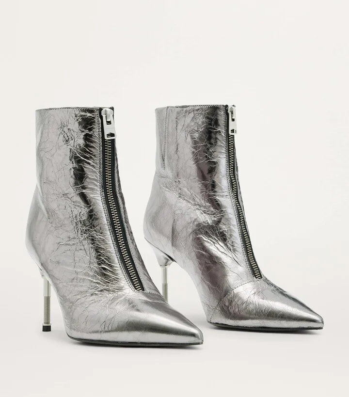 AllSaints Metallic Leather Natasha Boot 52 - Image 2